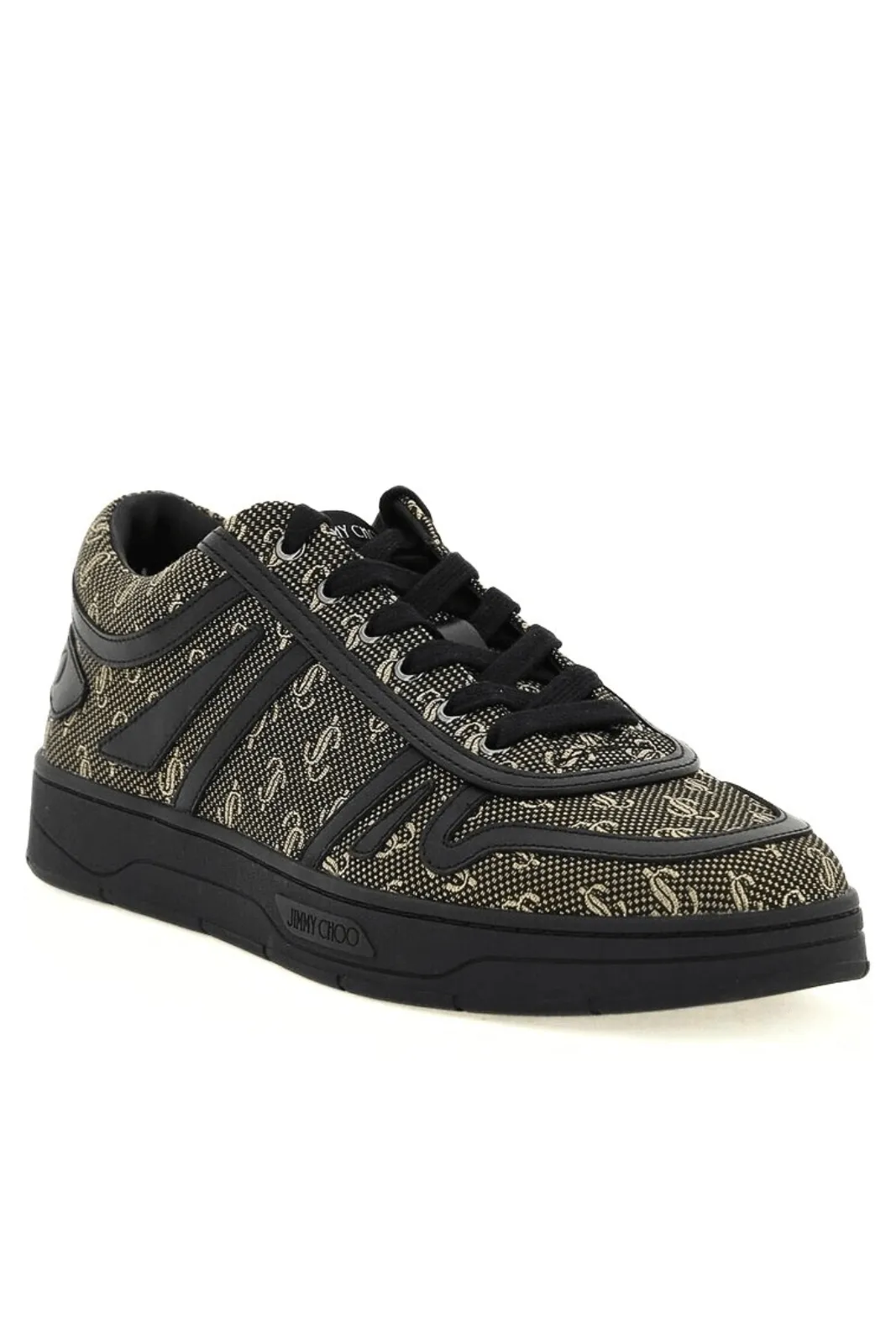 Jimmy Choo Sneakers Hawaii Men Fabric Black Gold