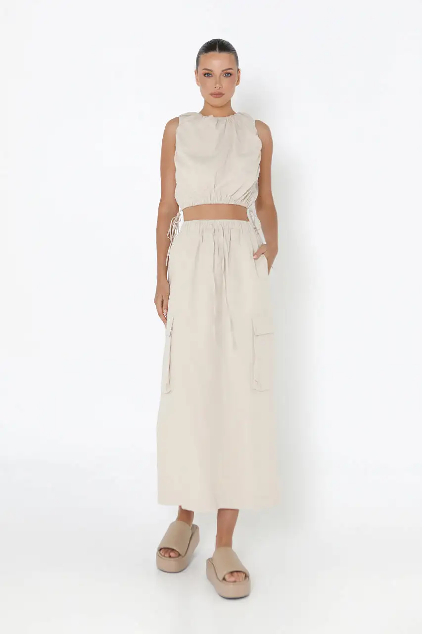 Kasey Midi Skirt | Sand