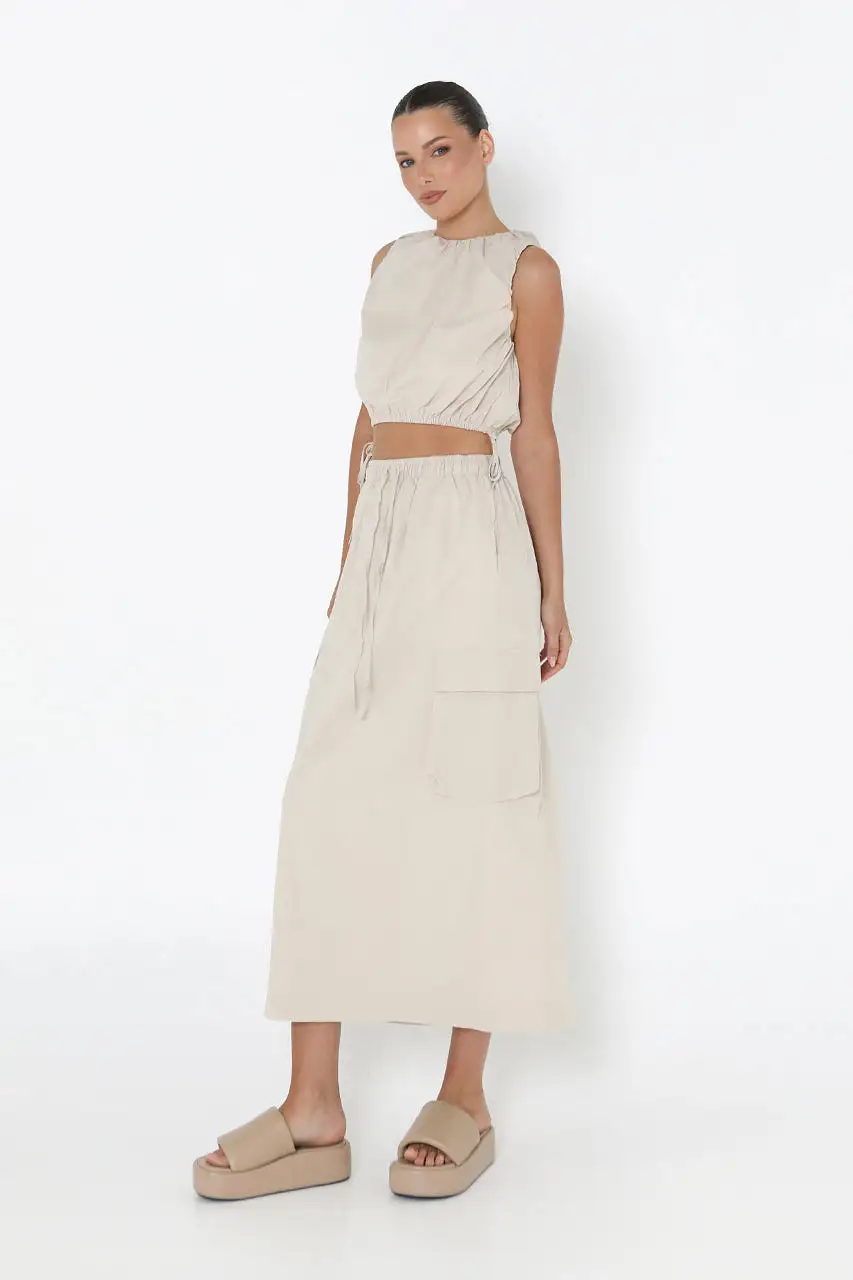 Kasey Midi Skirt | Sand