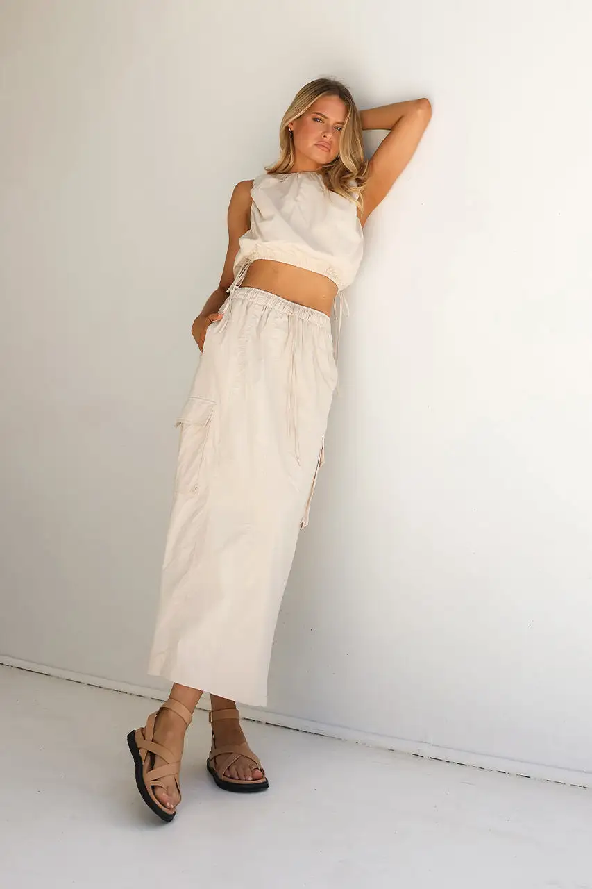 Kasey Midi Skirt | Sand