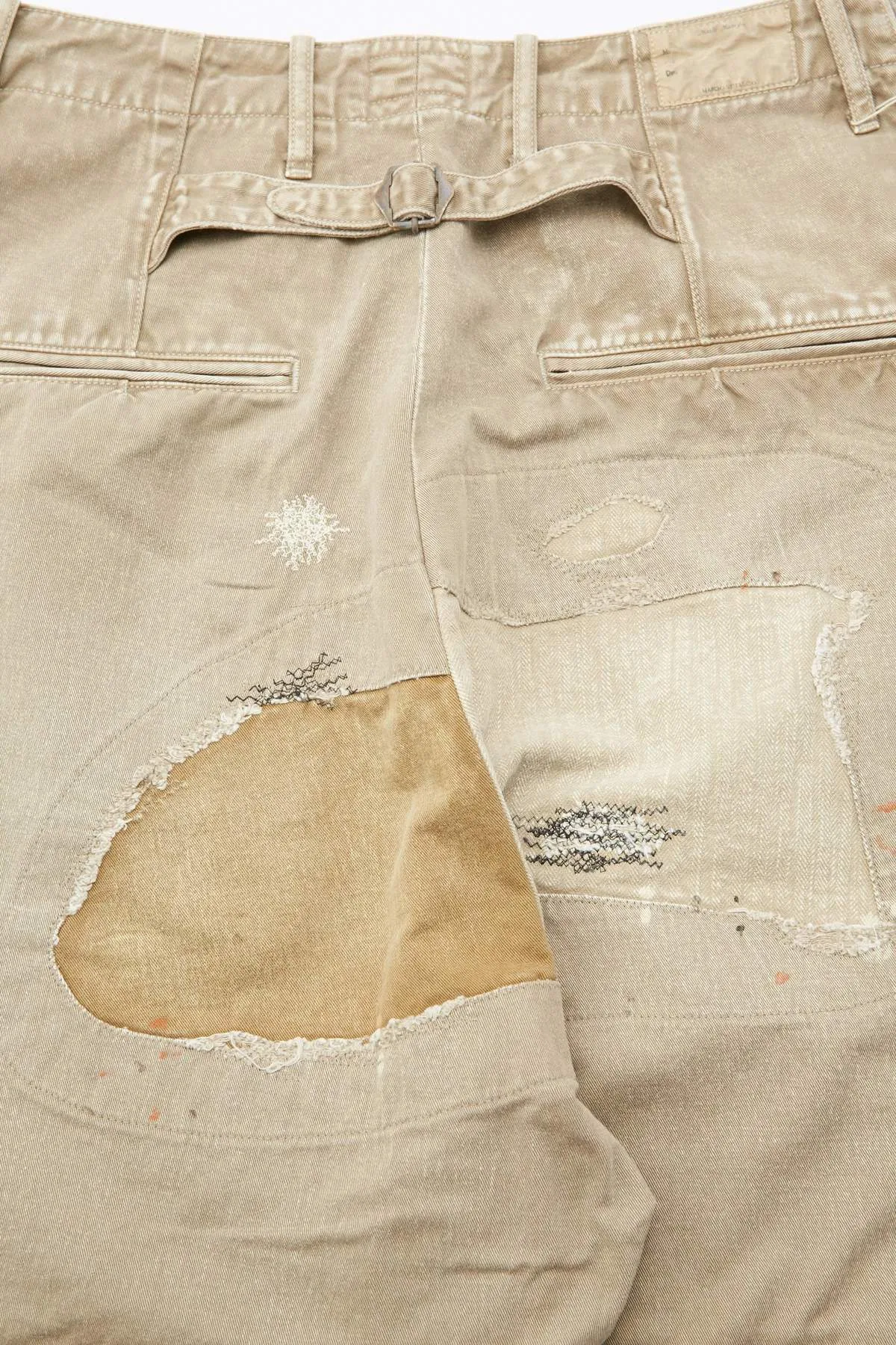 Katsuragi Lumber Jack Damaged High Waisted NIME Pants - Beige