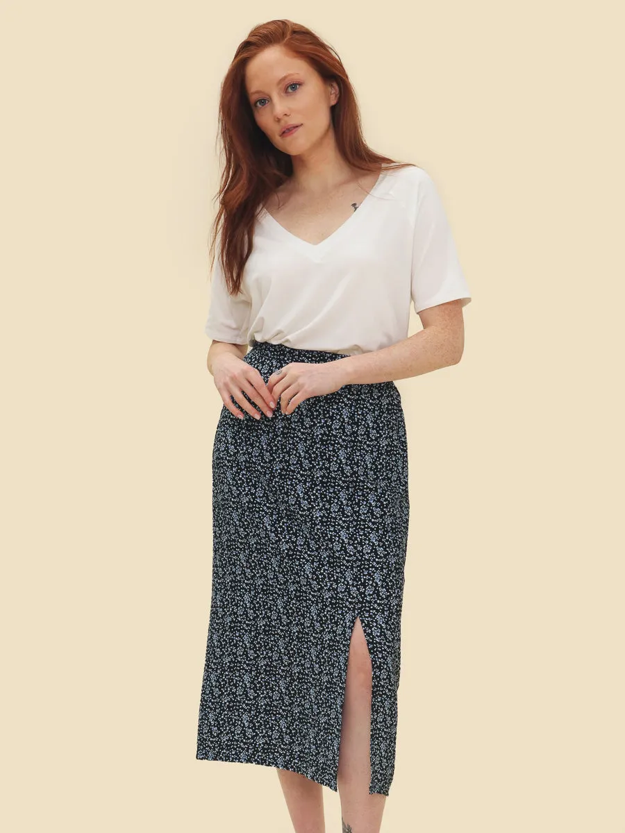 Kelly Meadow Flowers Midi Skirt