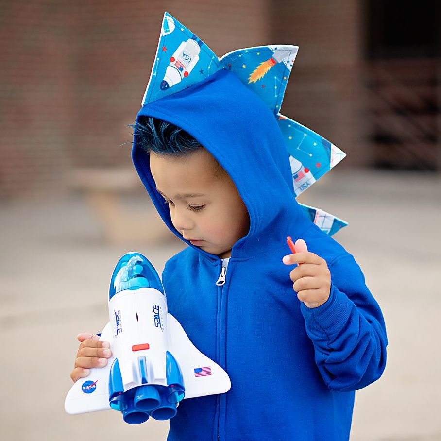 Kids Blue Space Dinosaur Hoodie - Rocket Rex