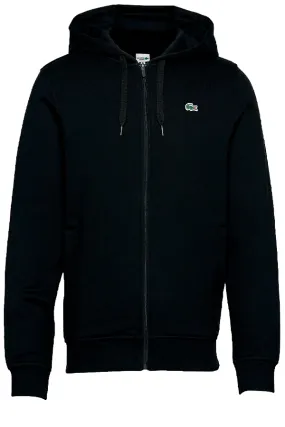 Lacoste Zip Logo Hoodie Black