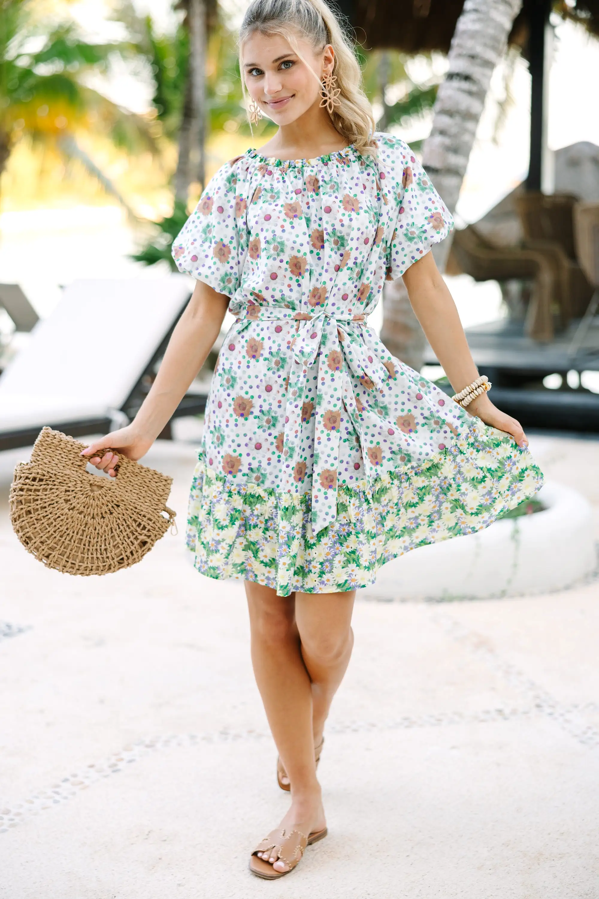 Let It Be White Floral Dress