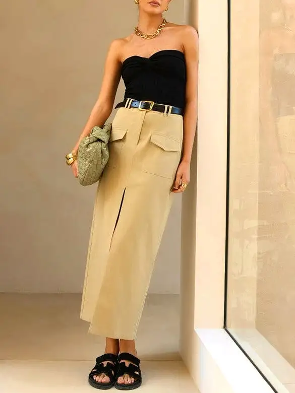 MADISON THE LABEL Eva Midi Skirt