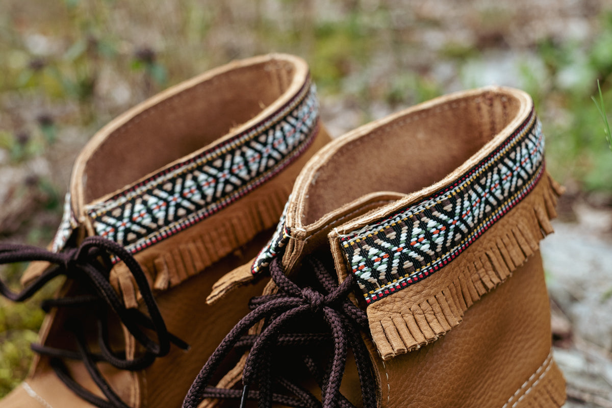 Men's Cork Brown Leather Moccasin Boots