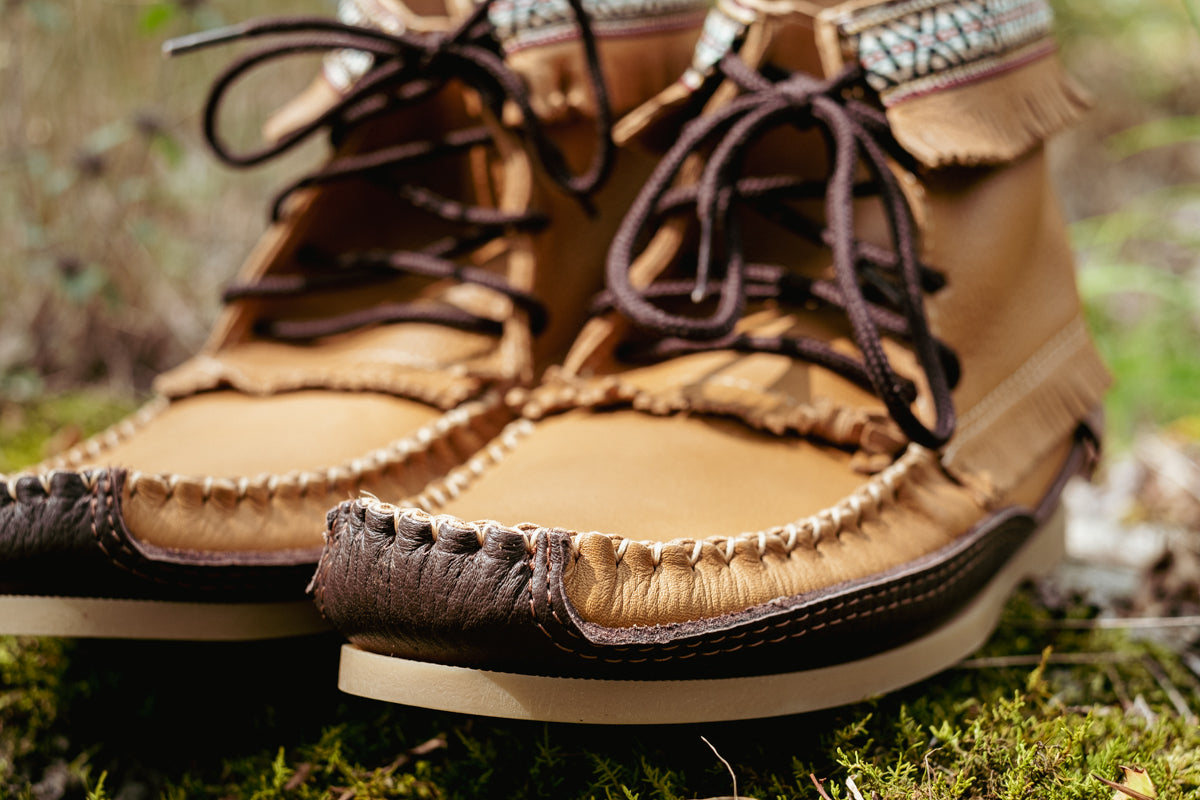 Men's Cork Brown Leather Moccasin Boots