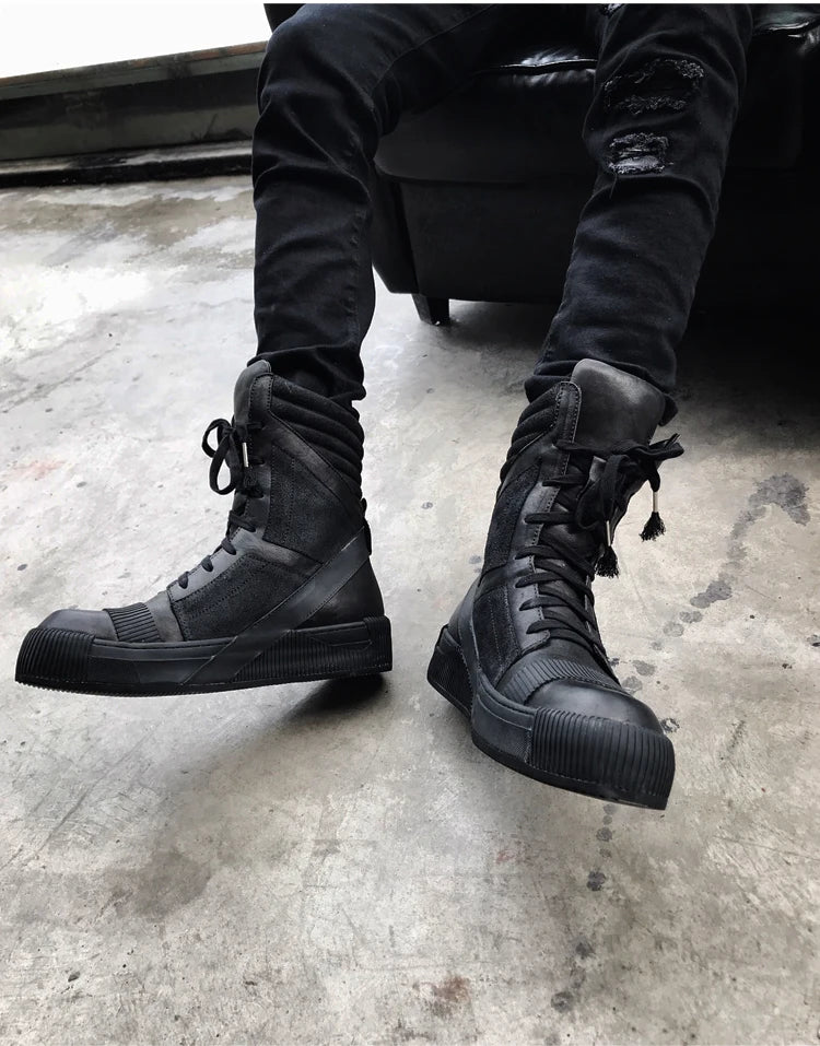 Men's Luxury Casual Genuine Leather Lace-up High-top Winter Boots