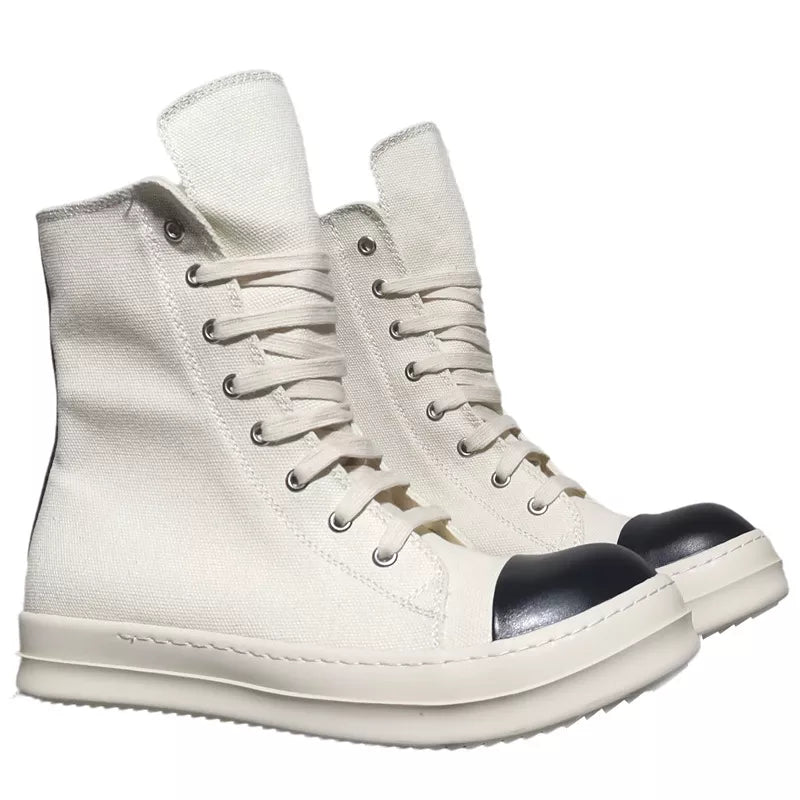 Men's Luxury Streetwear High-top Lace Up Casual Zipper Ankle Boots