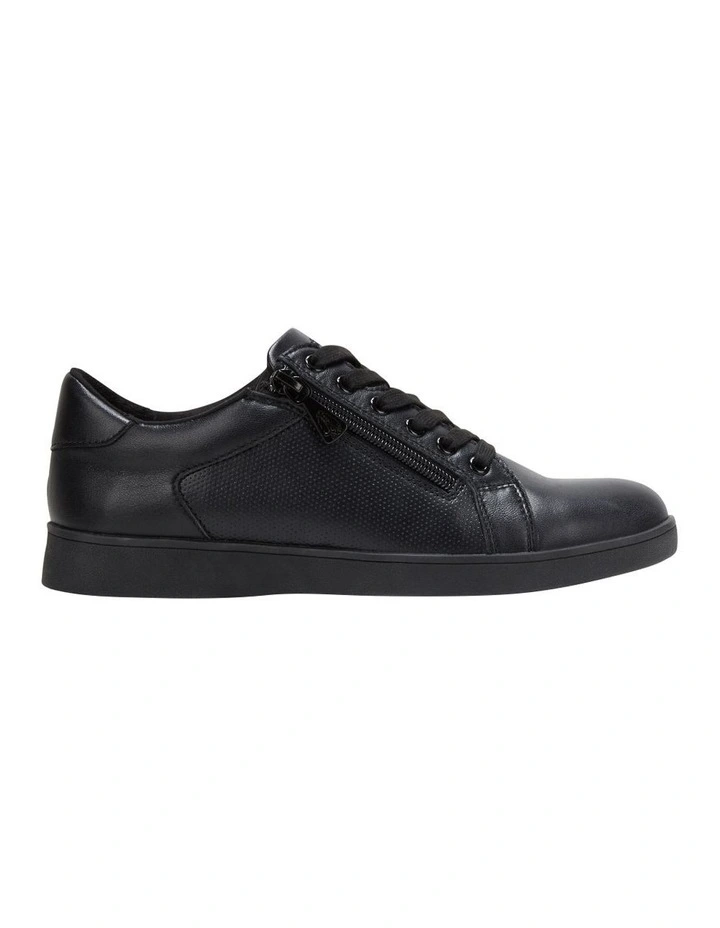 Mimosa Leather Zip Up Sneaker in Black