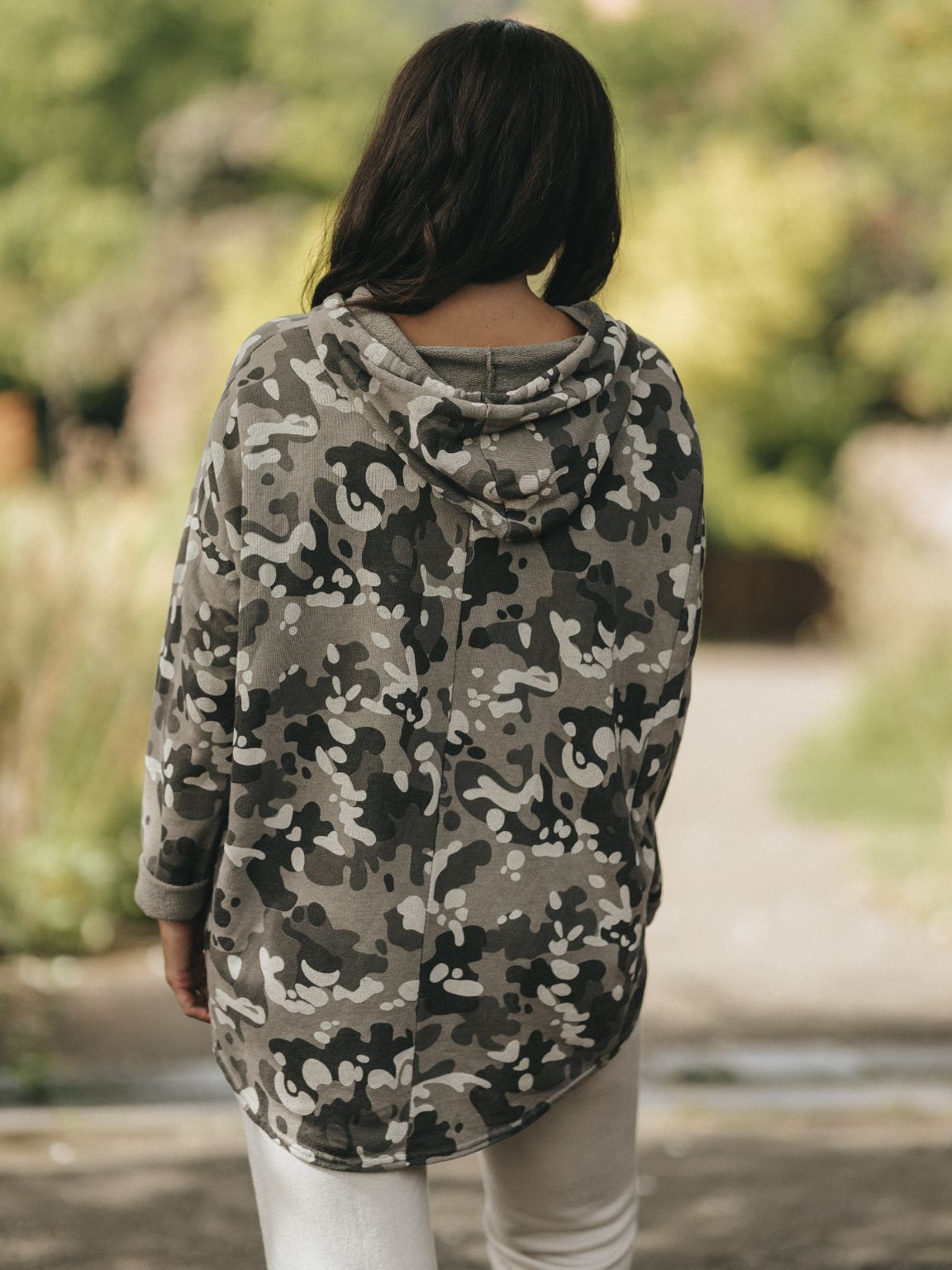 Mocha Camo Print Hoodie Aurora