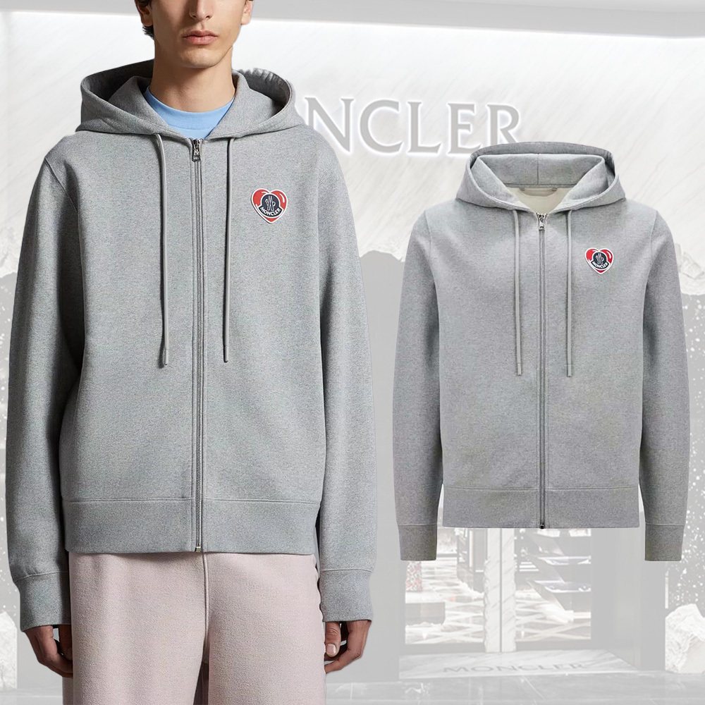 MONCLER  |Heart Logo Zip-Up Hoodie