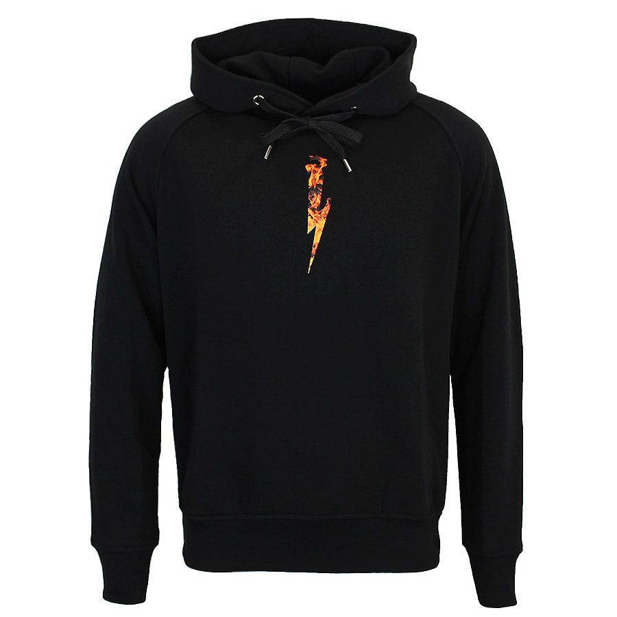 Neil Barrett - Flame Bolt Hoodie in Black