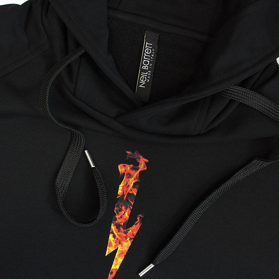 Neil Barrett - Flame Bolt Hoodie in Black