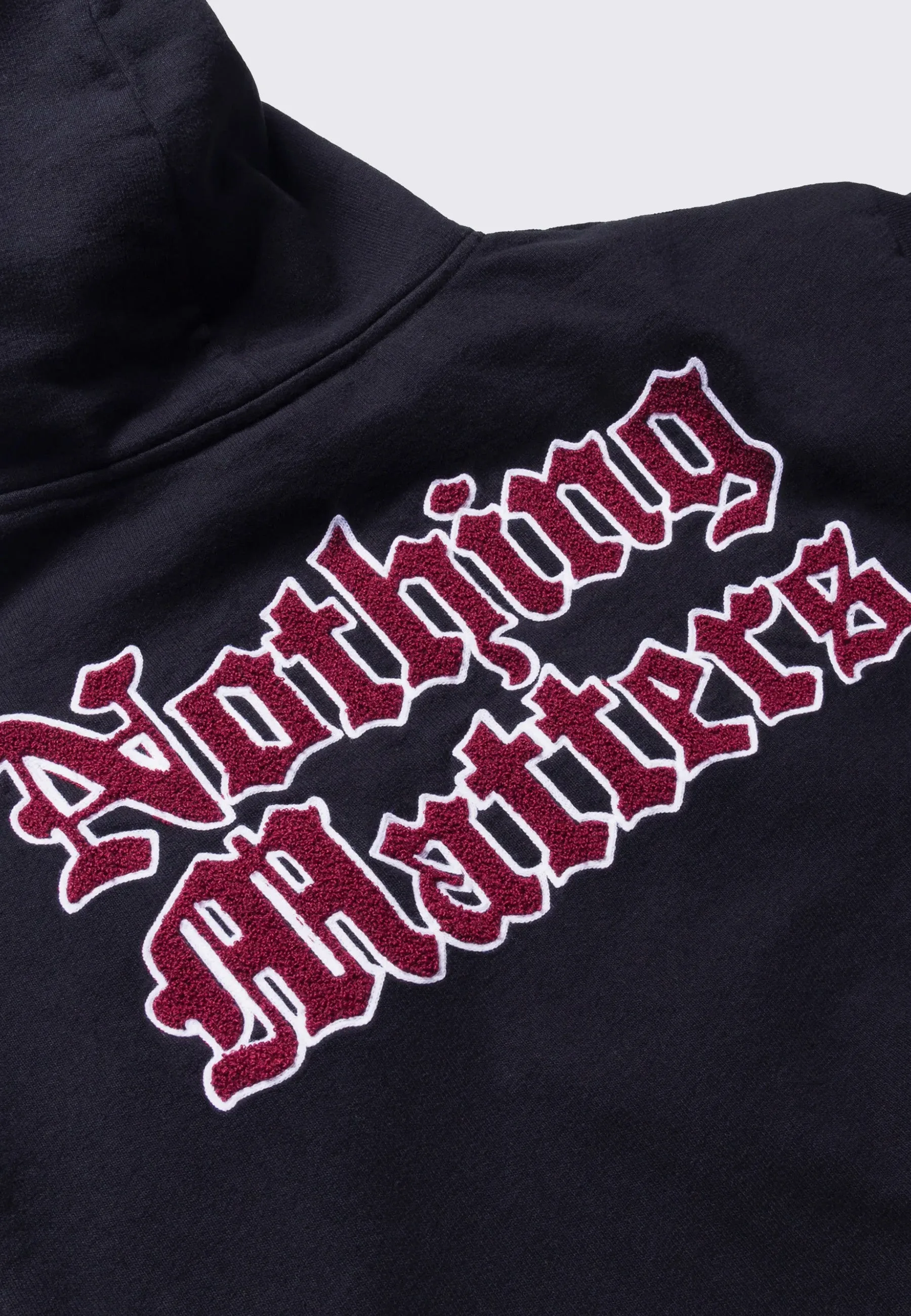 Nothing Matters Embroidered Hoodie - Black