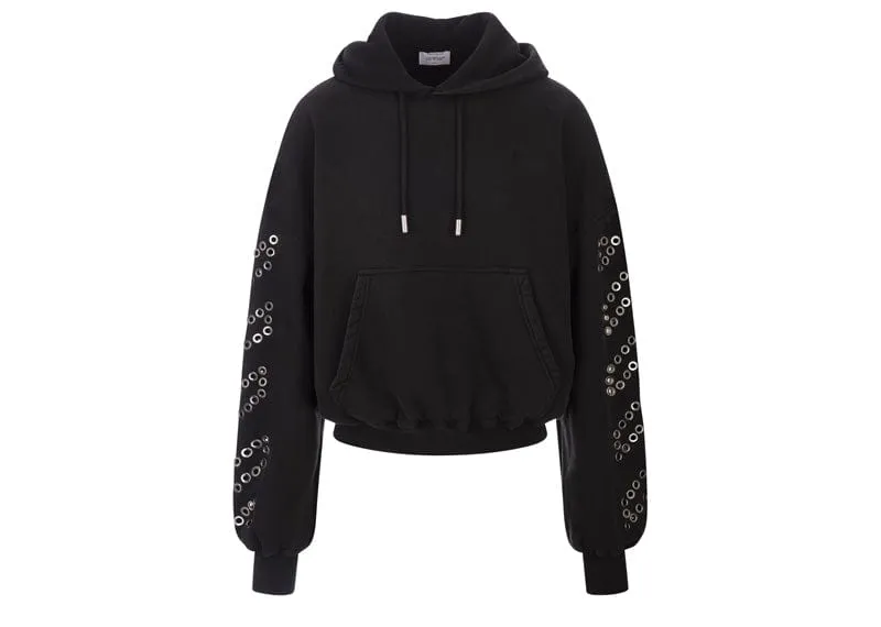 Off -White Eyelet Hoodie 'Black'