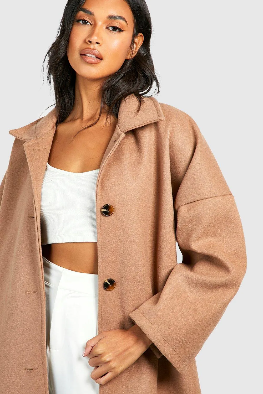 Oversized Split Cuff Detail Coat