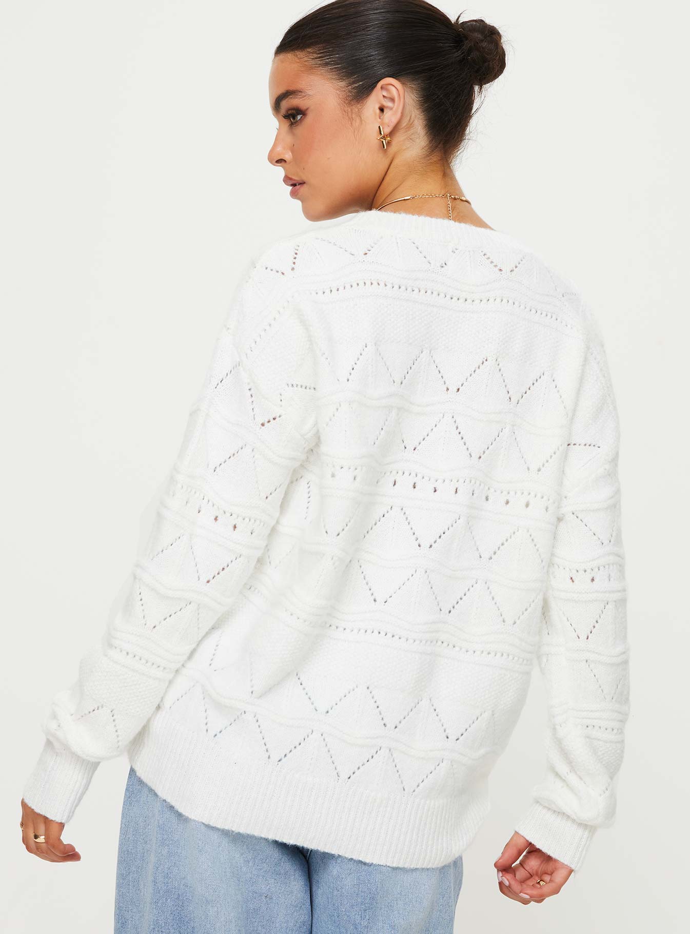 Pierce Pointelle Jumper Cream