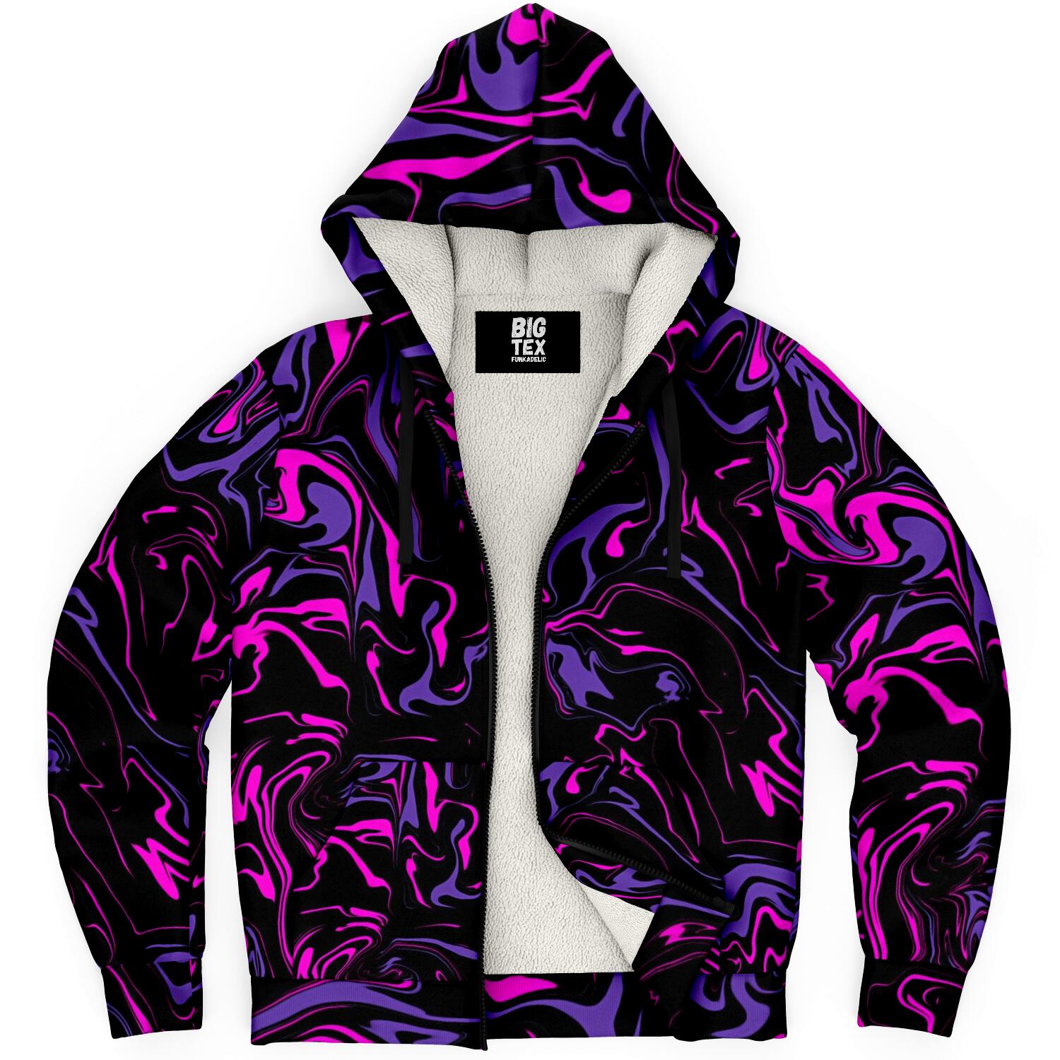 Pink Midnight Oil Slick Sherpa Hoodie