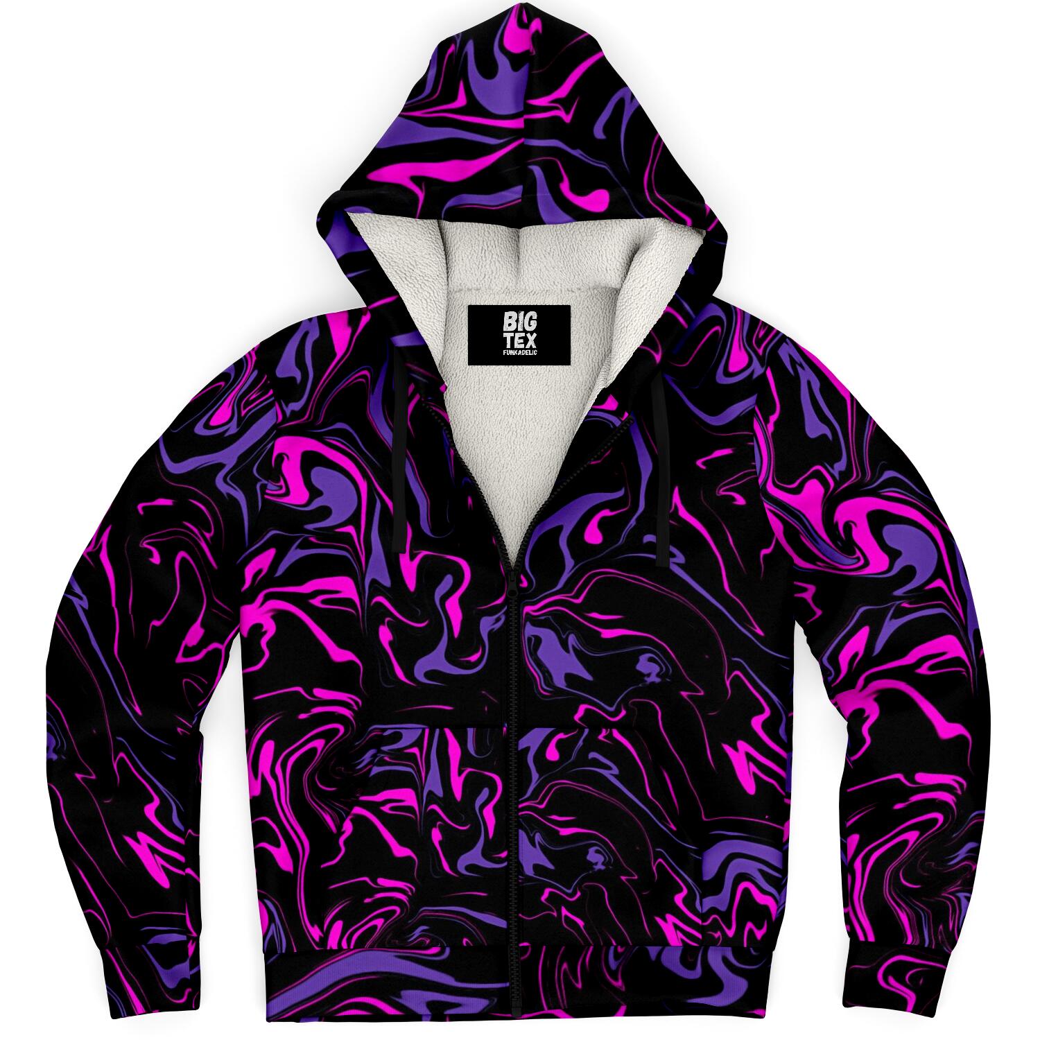 Pink Midnight Oil Slick Sherpa Hoodie