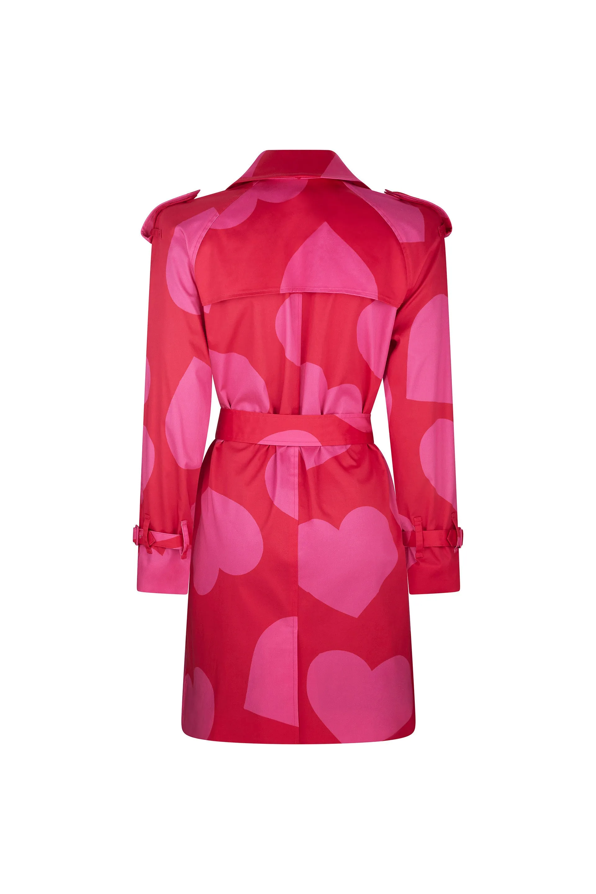 'PINKY RED HEARTS' TRENCH COAT