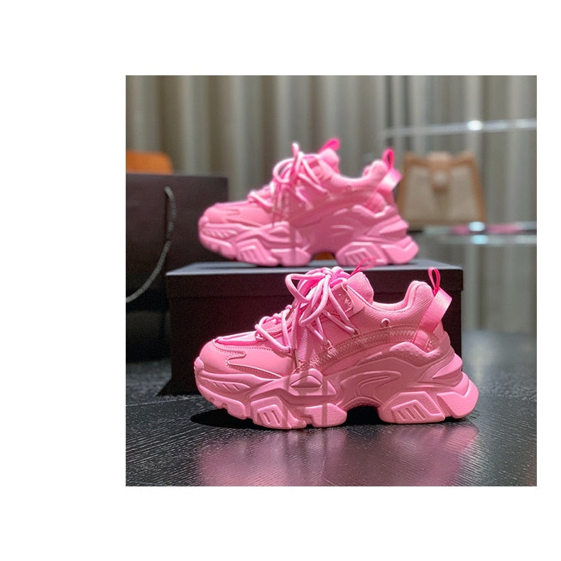 PINKY THICK BOTTOM CHUNKY SHOES