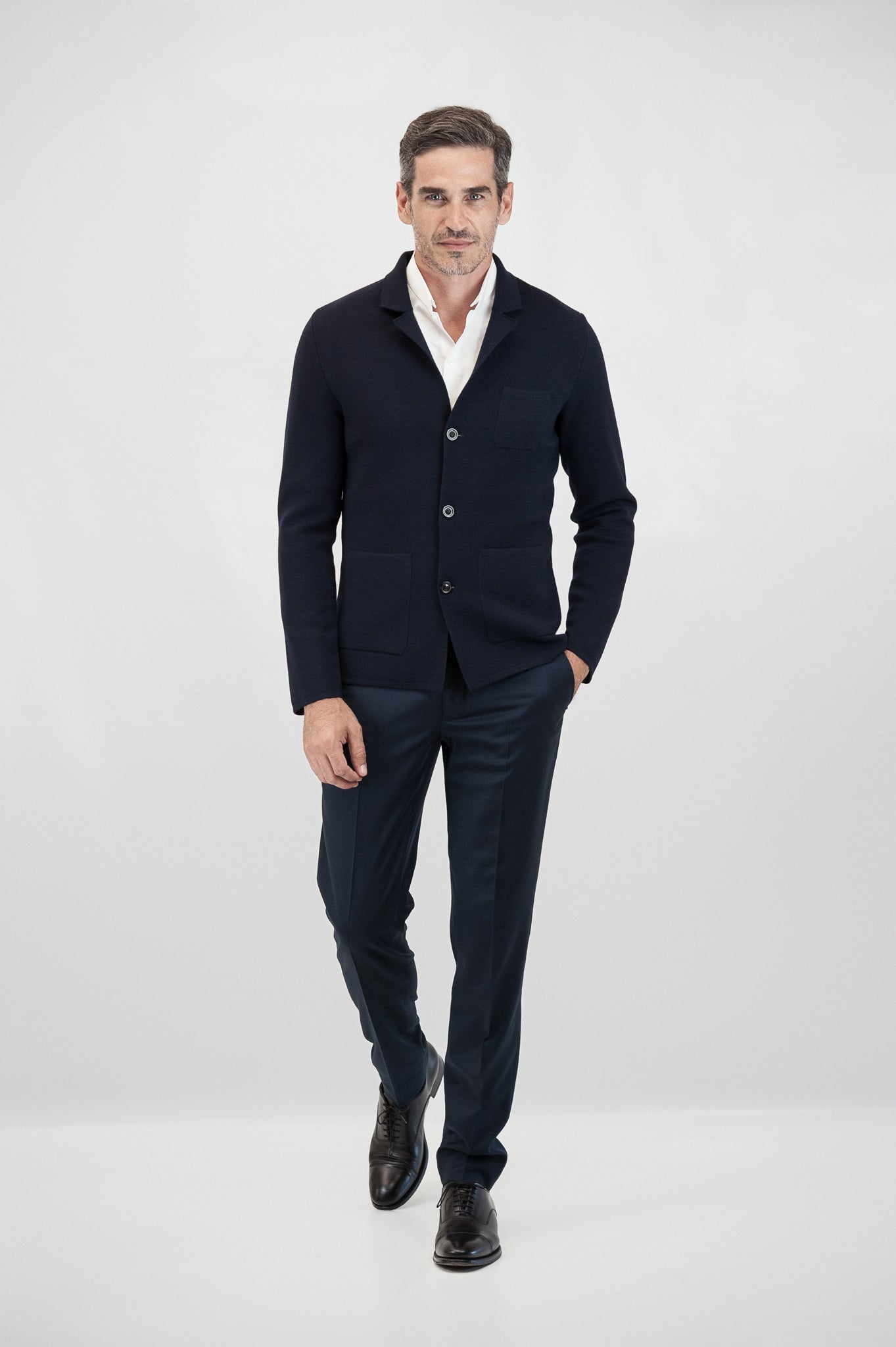 Polen Knitted blazer punto Milano (dark blue)