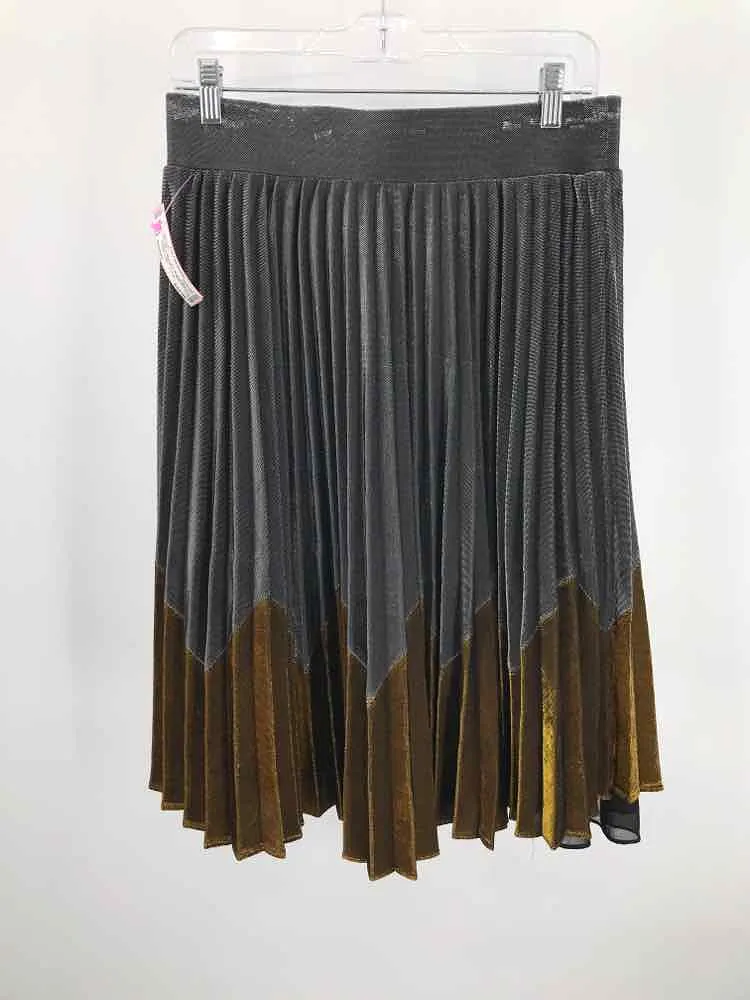 Pre-Owned HD In Paris Silver Size Medium Midi Skirt