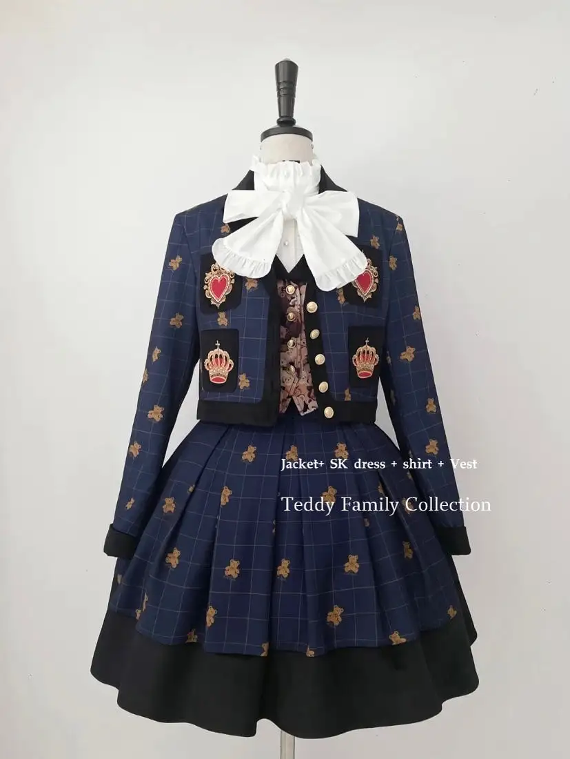 Premium Lolita collection - Teddy Family Embroidery SK dress / jacket / Vest