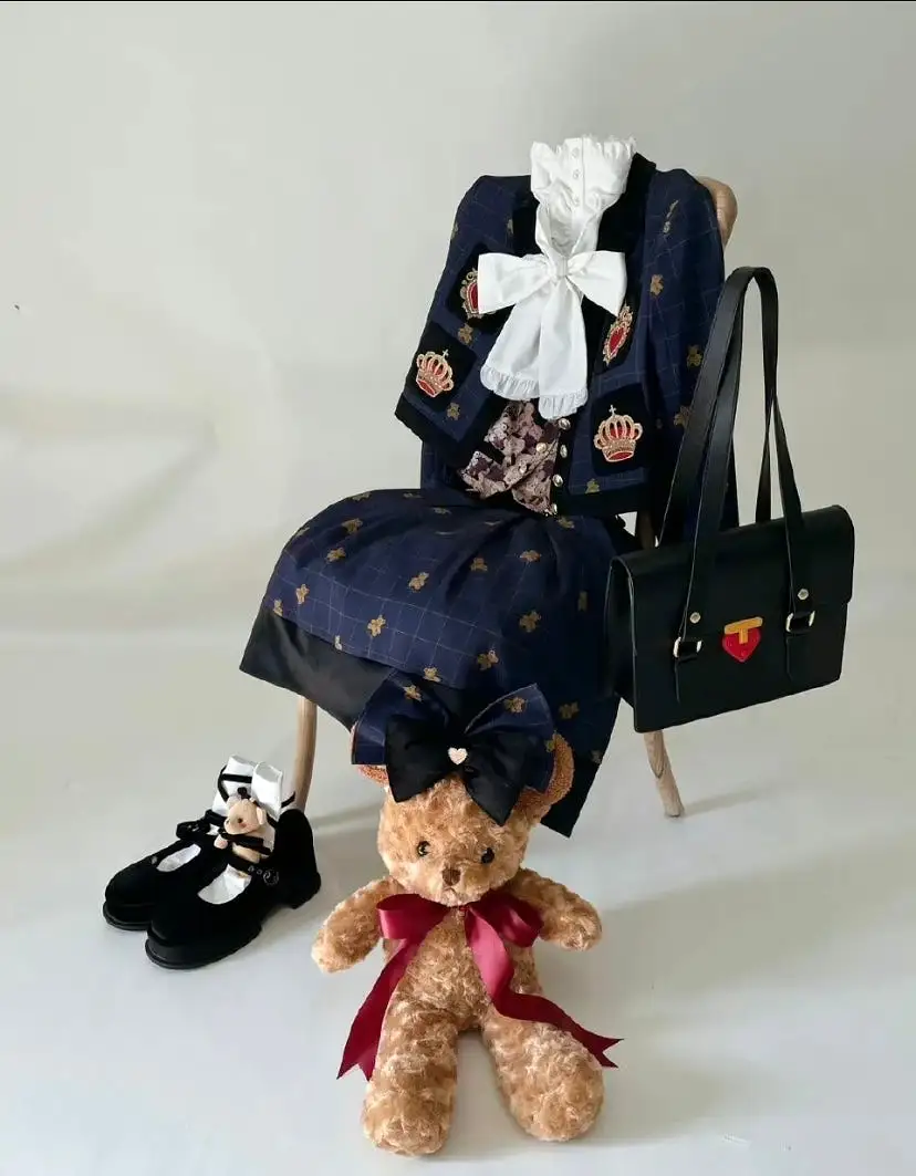 Premium Lolita collection - Teddy Family Embroidery SK dress / jacket / Vest