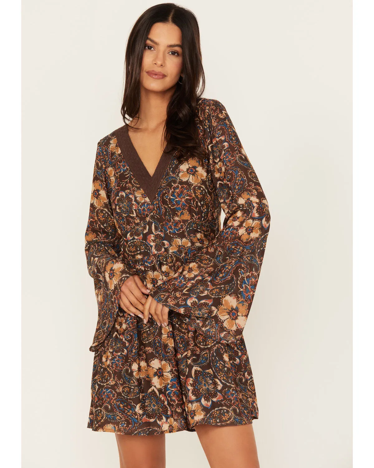 Product Name:  Idyllwind Women's Flora Long Sleeve Floral Dress