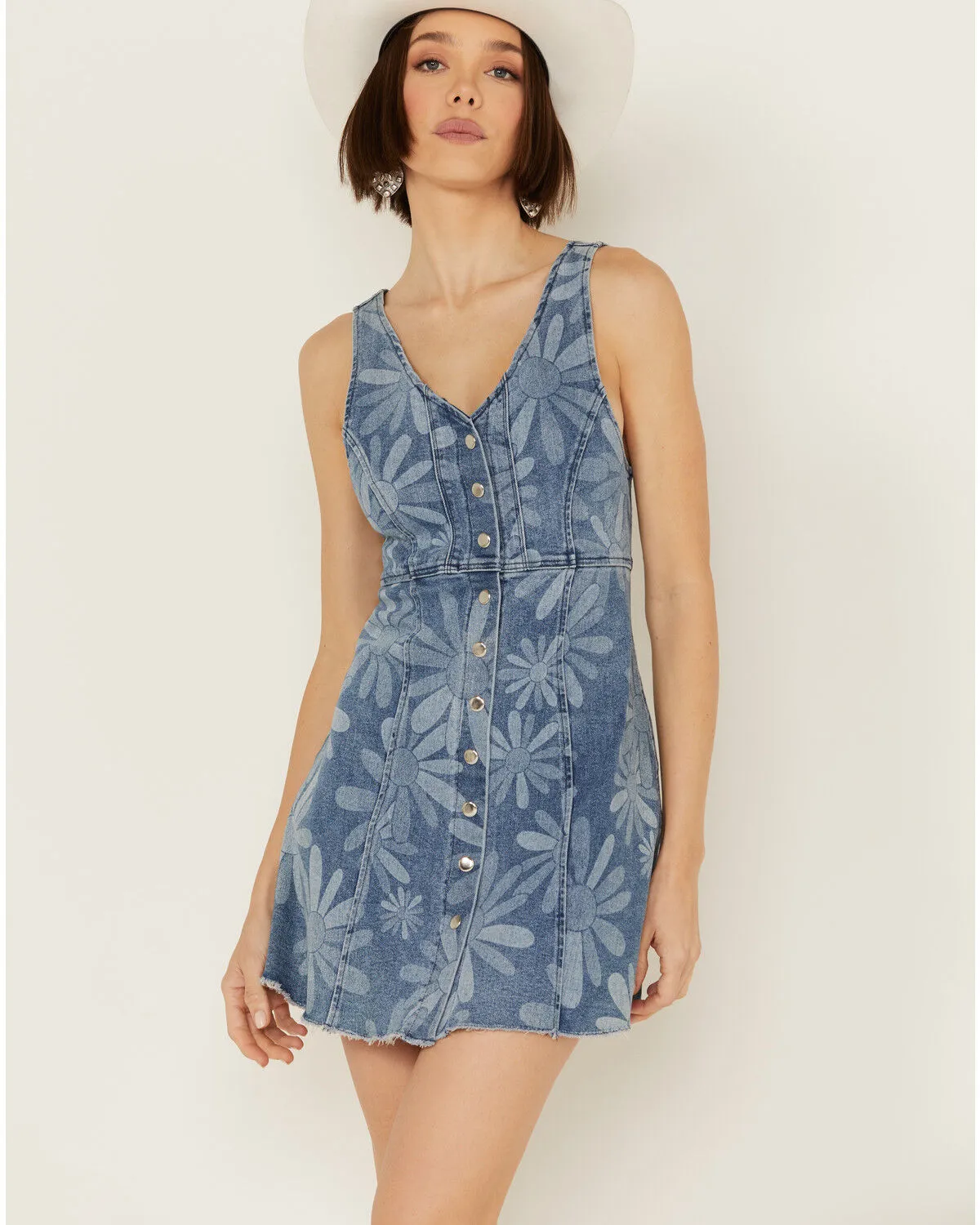 Product Name:  Lili Sidonio Women's Denim Floral Dress