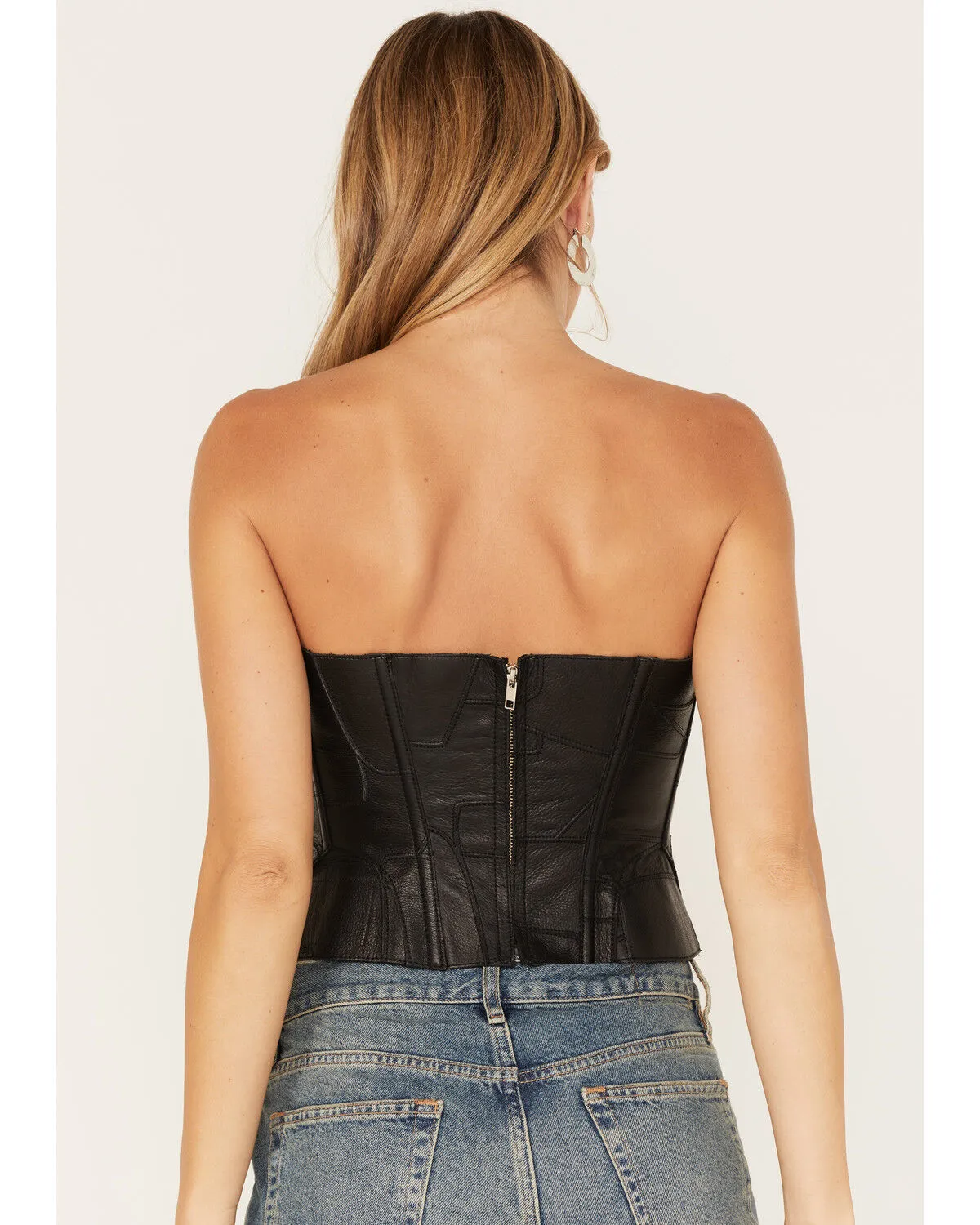 Product Name:  Understated Leather Women's Vixen Boned Leather Patched Corset