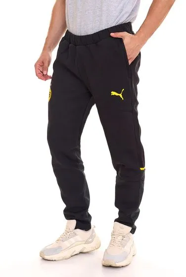 PUMA BVB Casuals Pants Pantalon de survêtement pour homme Borussia Dortmund Cotton Fanwear 771843 02 Noir