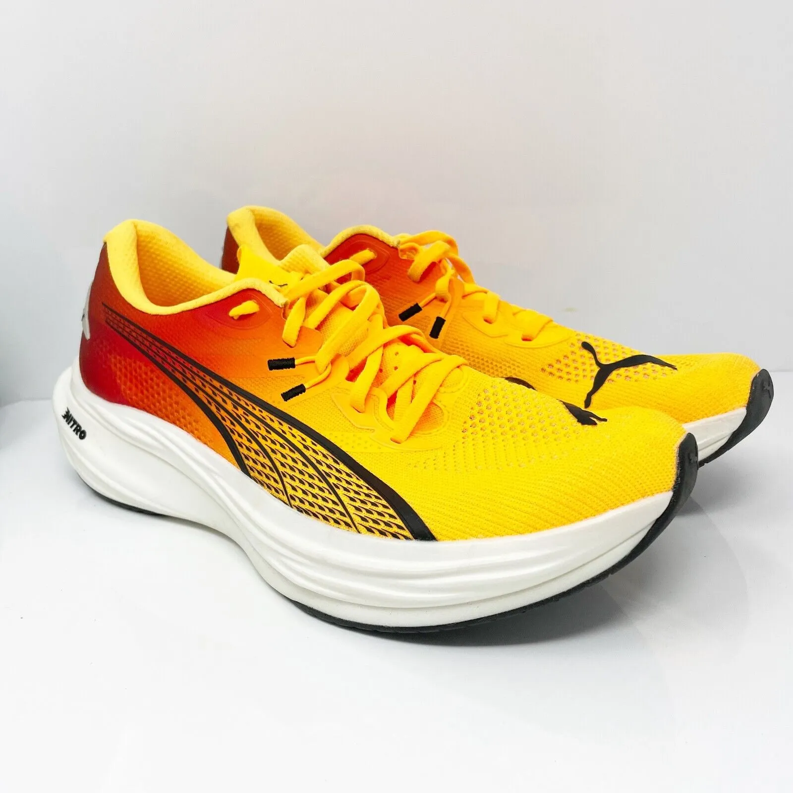 Puma Mens Deviate Nitro 3 310474-01 Yellow Running Shoes Sneakers Size 13