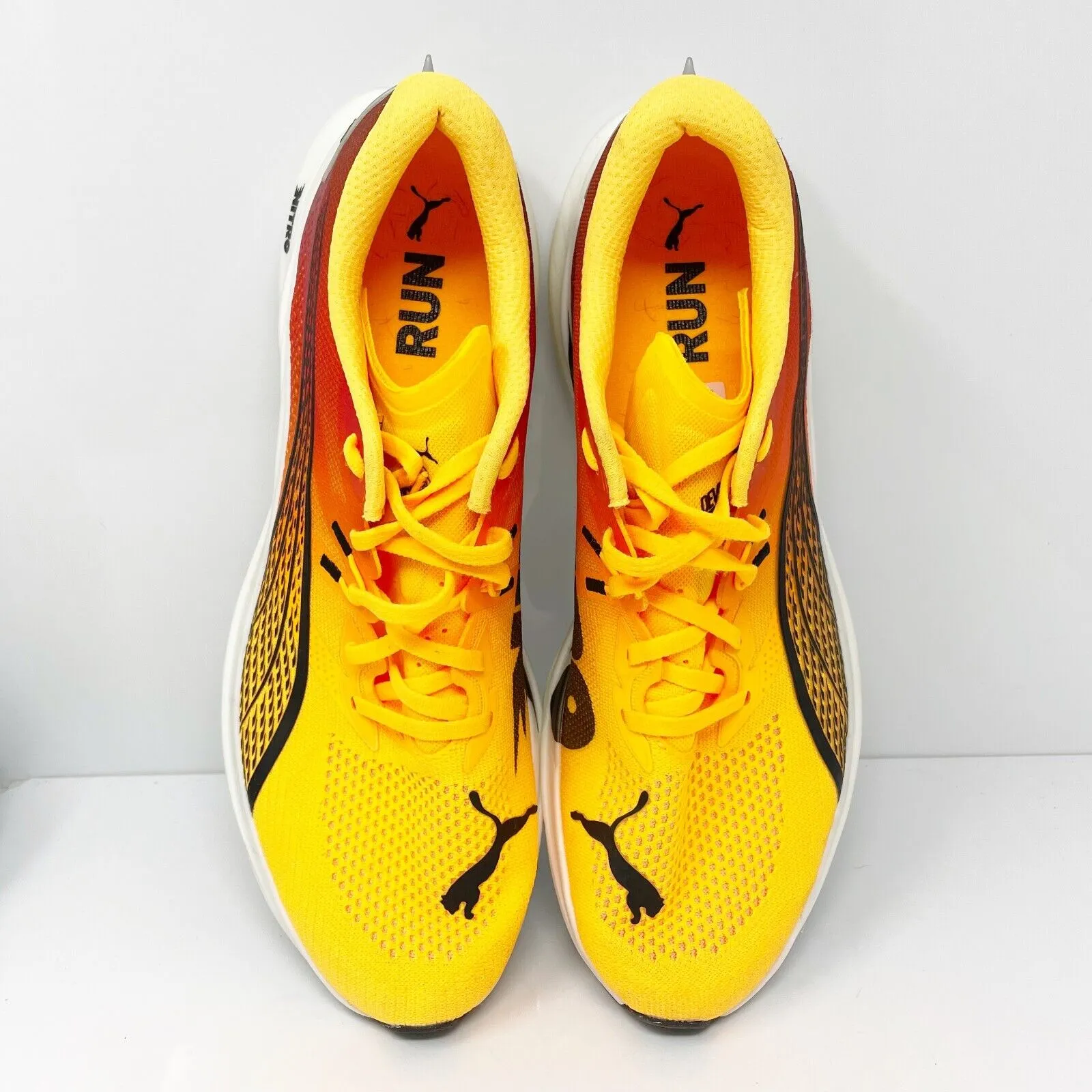 Puma Mens Deviate Nitro 3 310474-01 Yellow Running Shoes Sneakers Size 13