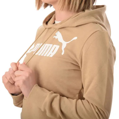 PUMA WOMEN'S ESS LOGO FLC TAN HOODIE