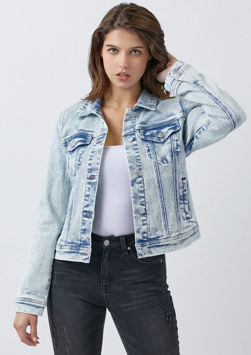 Risen Vintage Acid Light Wash Jacket