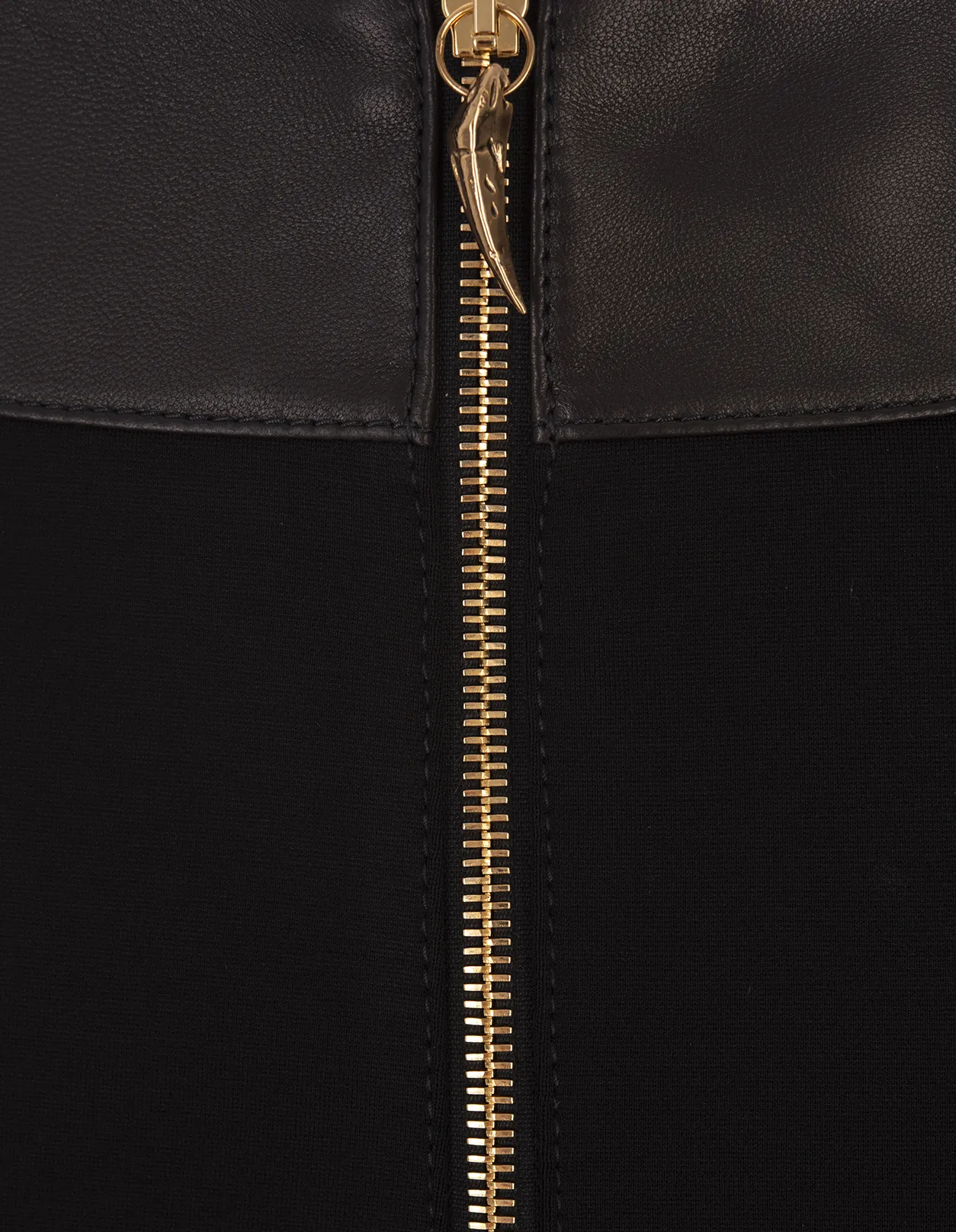 ROBERTO CAVALLI Black Leather Mini Skirt With Fringes