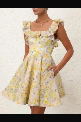 Ruffled Floral Dress