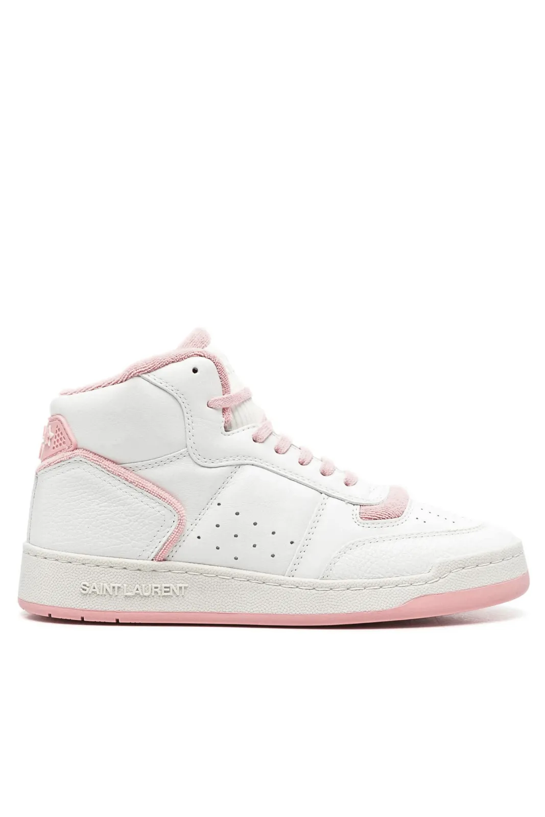 Saint Laurent Sneakers Women Leather White Pink