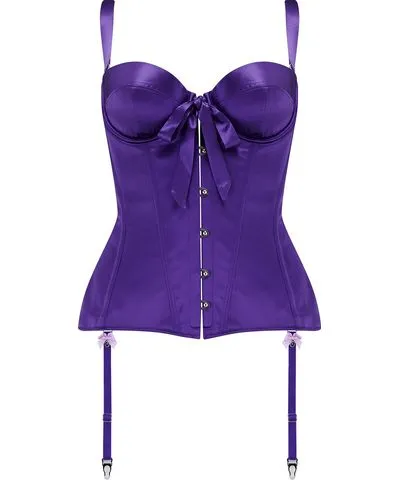 Scarlett Gasque Women's Pink / Purple Hibiscus Silk Corset