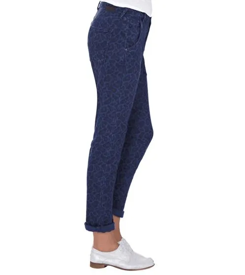 SCOTCH & SODA X MAISON SCOTCH Amsterdam Blauw pants pantaloni eleganti da donna 5 tasche con fantasia animalier blu