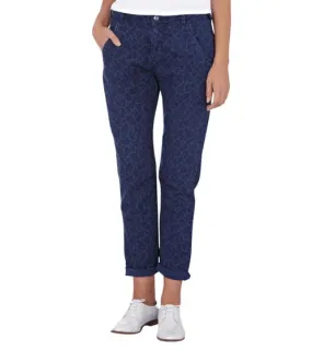 SCOTCH & SODA X MAISON SCOTCH Amsterdam Blauw pants pantaloni eleganti da donna 5 tasche con fantasia animalier blu