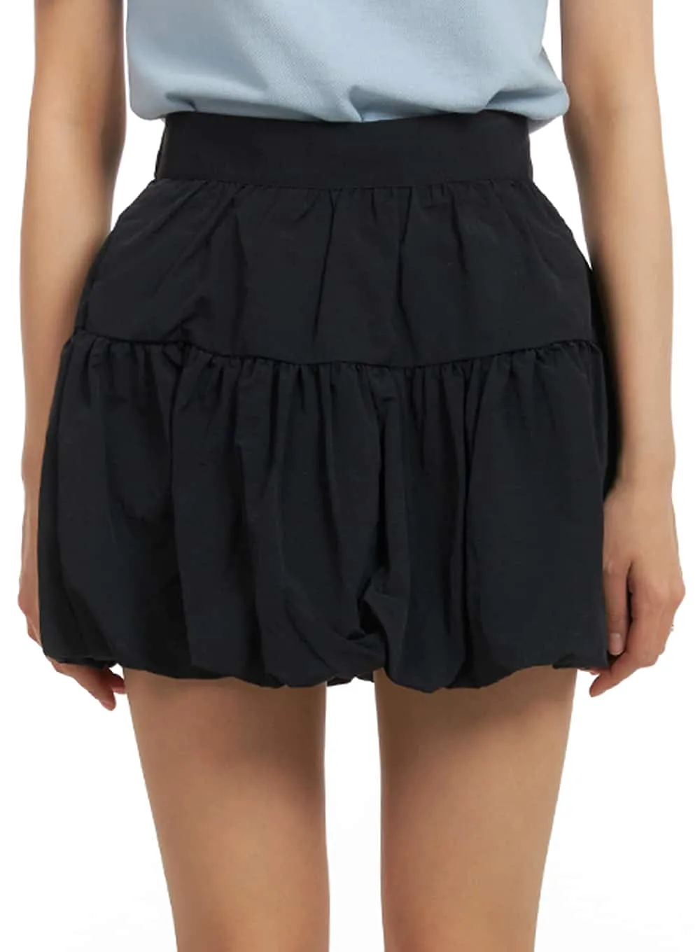 Shirred Balloon Mini Skirt IA417