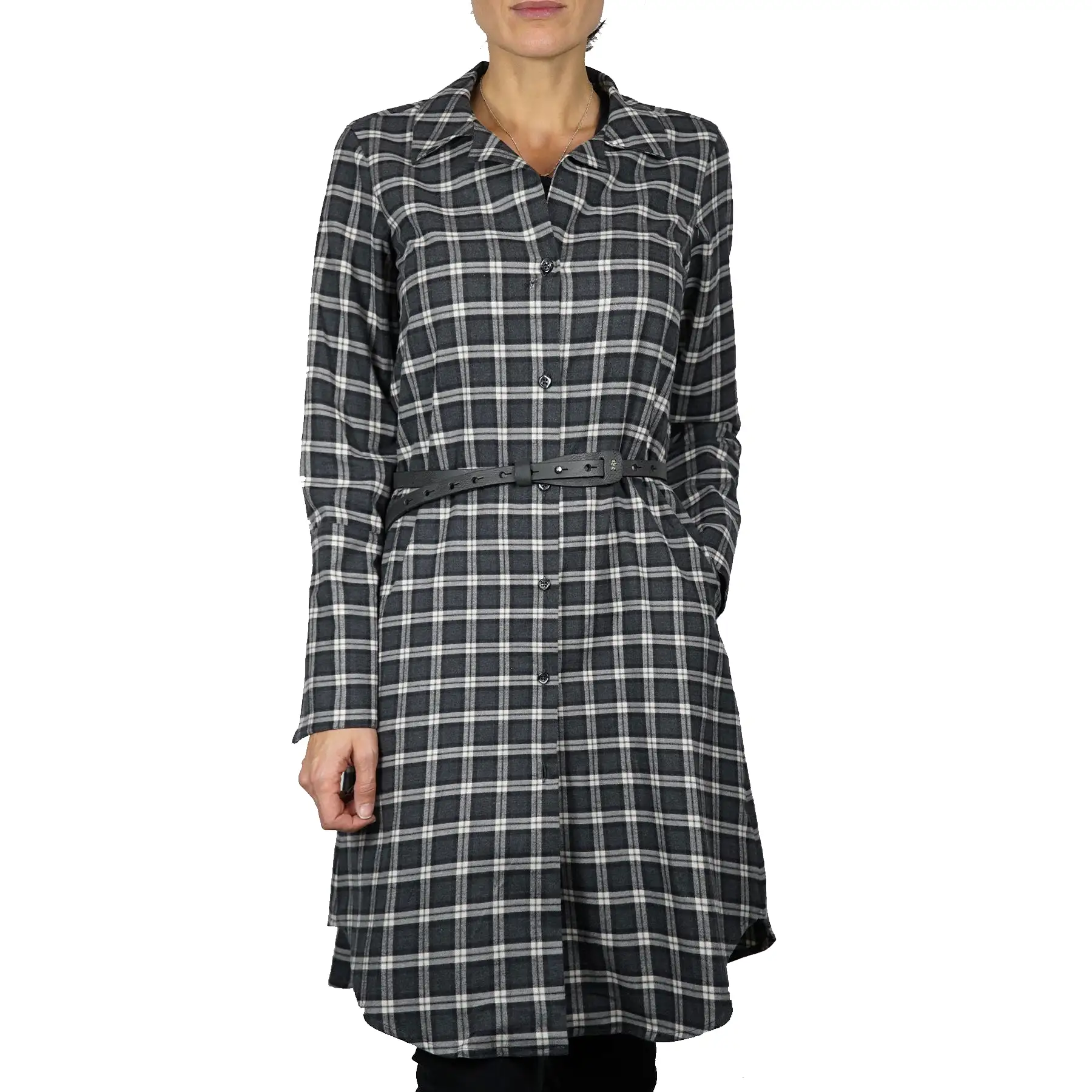 Shirt Dress Cotton Black