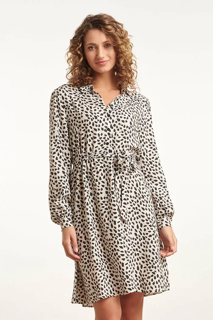 Smashed Lemon Animal Print Short Shirt Dress