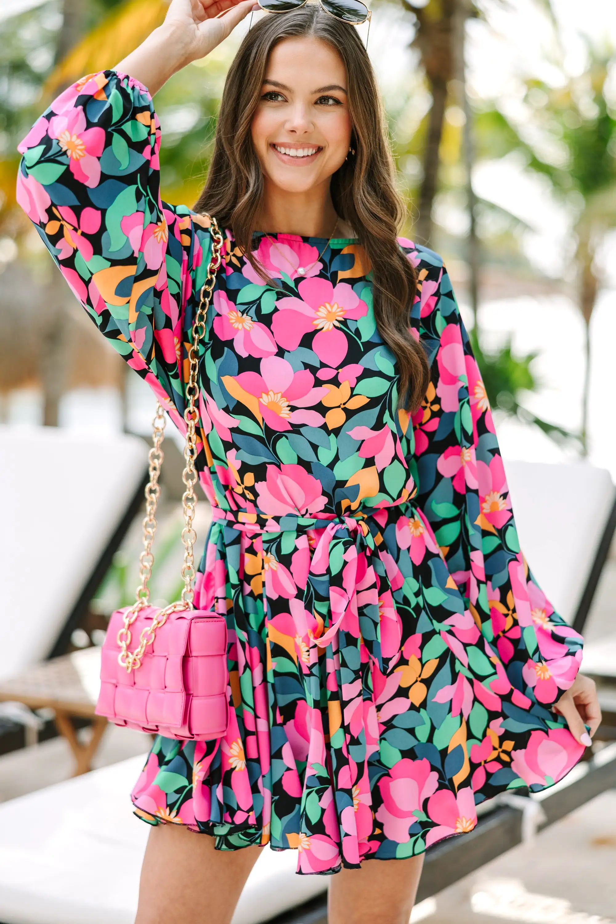 Stay Close Eggplant Purple Floral Dress