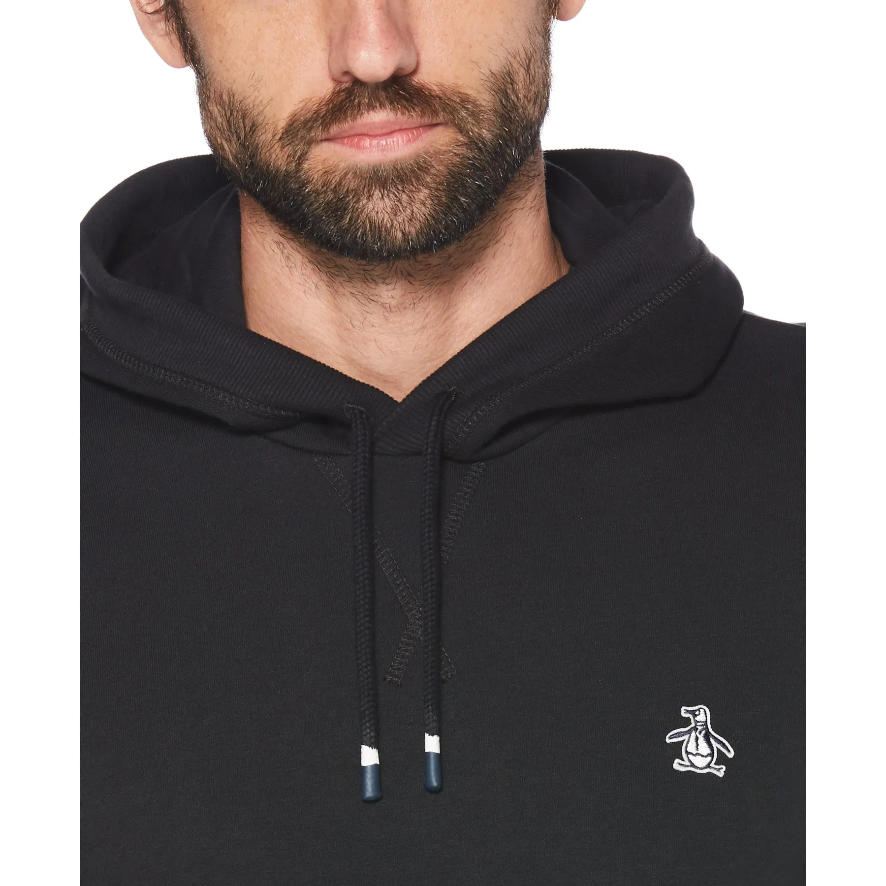 Sticker Pete Organic Cotton Fleece Pullover Hoodie In True Black